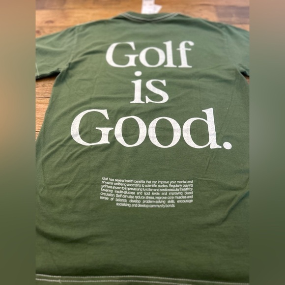 URBAN OUTFITTERS Green Golf is Good T-Shirt with Smiley Face - Picture 5 of 10